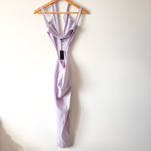REVOLVE x Michael Costello Naomi Cut Out Knit Midi Dress Dusty Lilac NWT Sz Sm - Picture 6 of 9